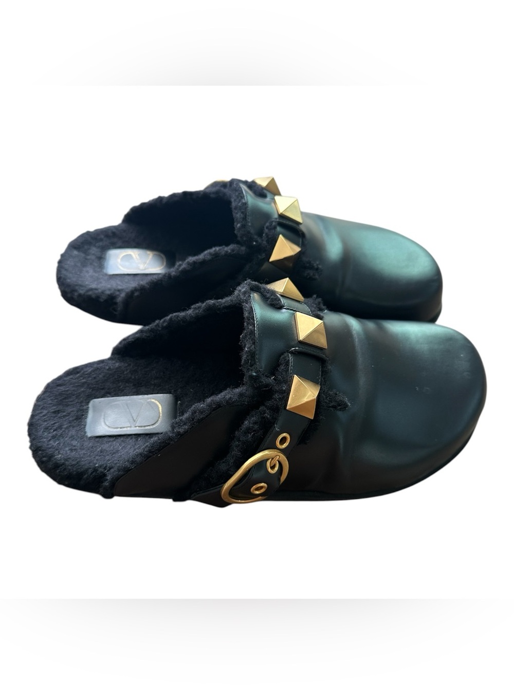Valentino Garavani Roman Stud Shearling Lined Mules size EU 40 (US 10)
